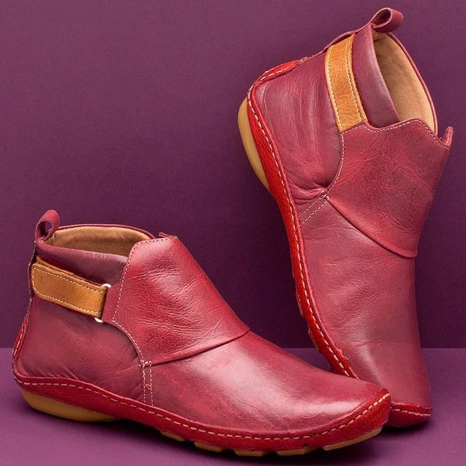 Women Casual Daily Adjustable Soft Leather Booties