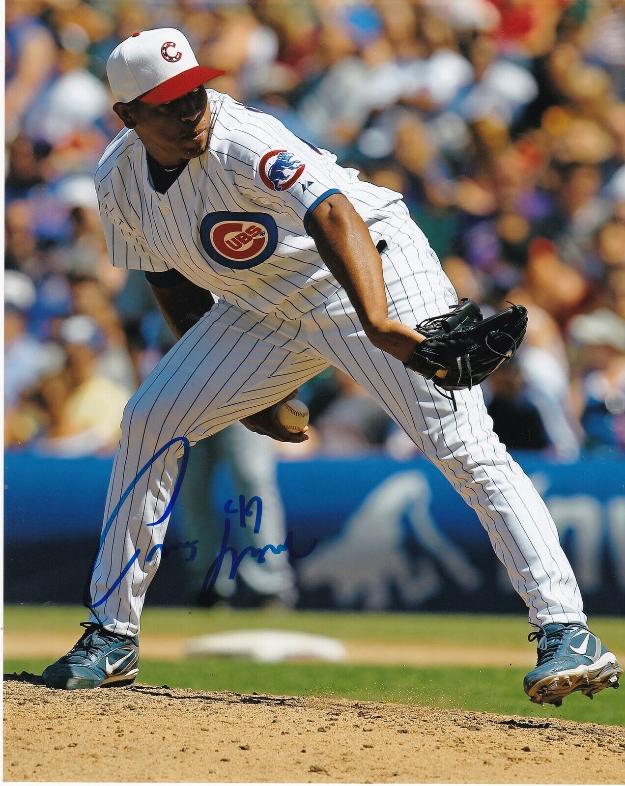 CARLOS MARMOL CHICAGO CUBS ACTION SIGNED 8x10