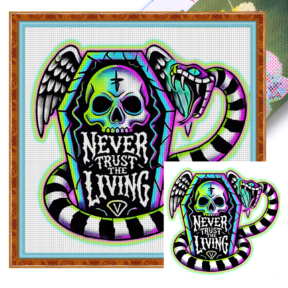 Halloween Skeleton Full 11CT Pre-stamped Canvas(50*50cm) Cross Stitch