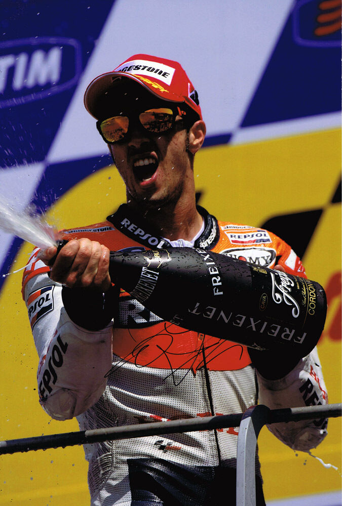 ANDREA DOVIZIOSO Podium Result SIGNED Repsol Honda MotoGP 12x8 Photo Poster painting AFTAL COA