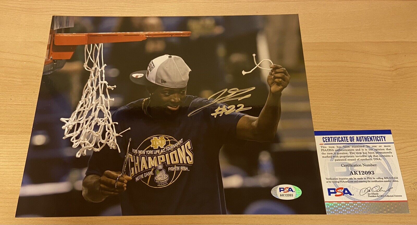 Jerian Grant Notre Dame Champ Bulls Autographed Signed 8X10 Photo Poster painting PSA/DNA COA