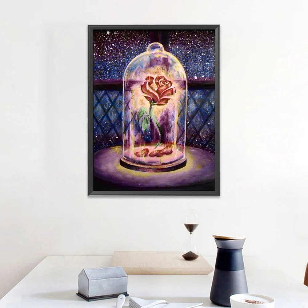 11ct Stamped Cross Stitch - Rose in Glass(35*48cm)