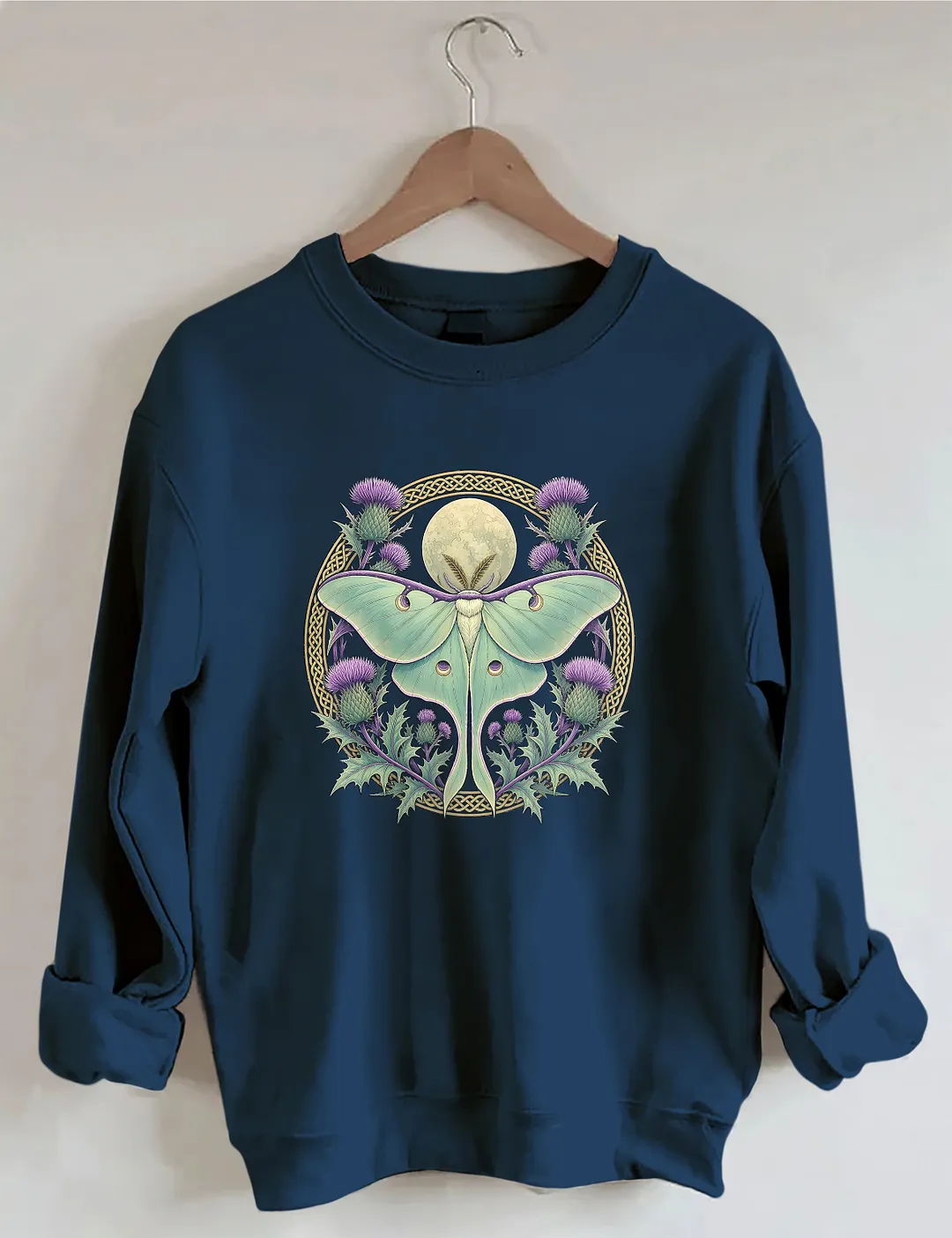 Scottish Thistle Luna Moth Sweatshirt