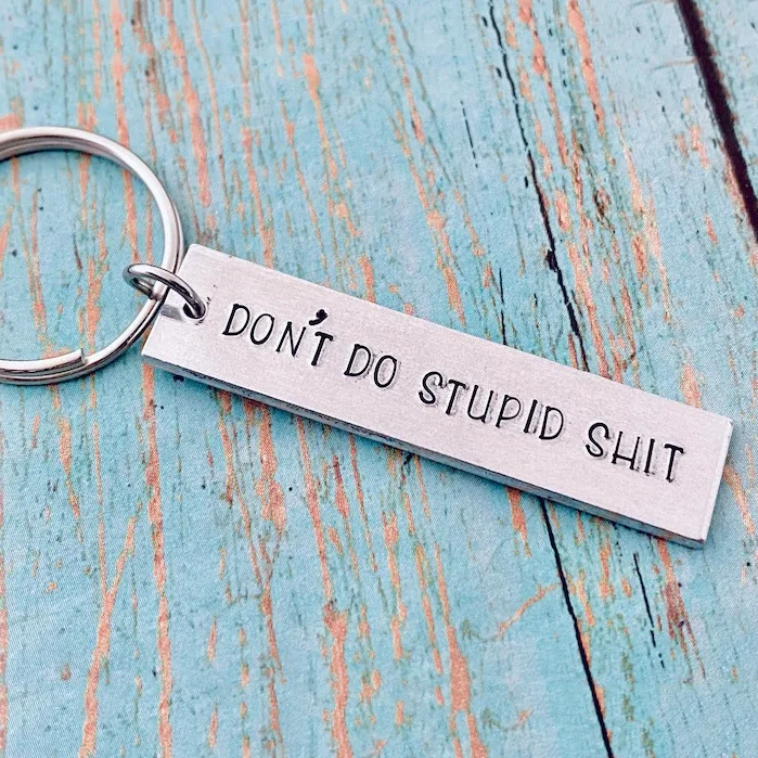 Don't Do Stupid Keychain Drivers License Gift