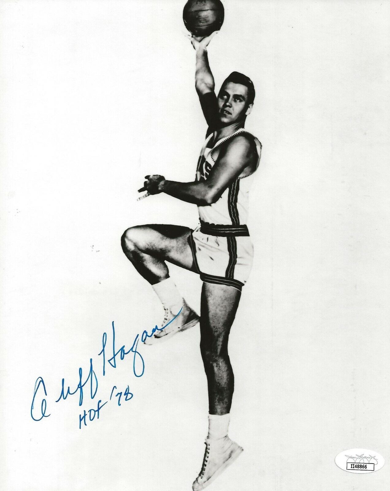 Cliff Hagan signed St. Louis Hawks 8x10 Photo Poster painting autographed HOF Inscription 2 JSA