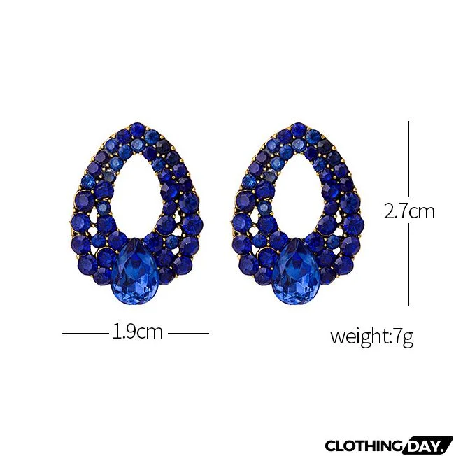 1 Pair Dark Blue Waterdrop Earrings