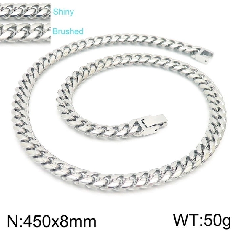 Classic Style Solid Color Titanium Steel 18K Gold Plated Chain Bracelets Necklace