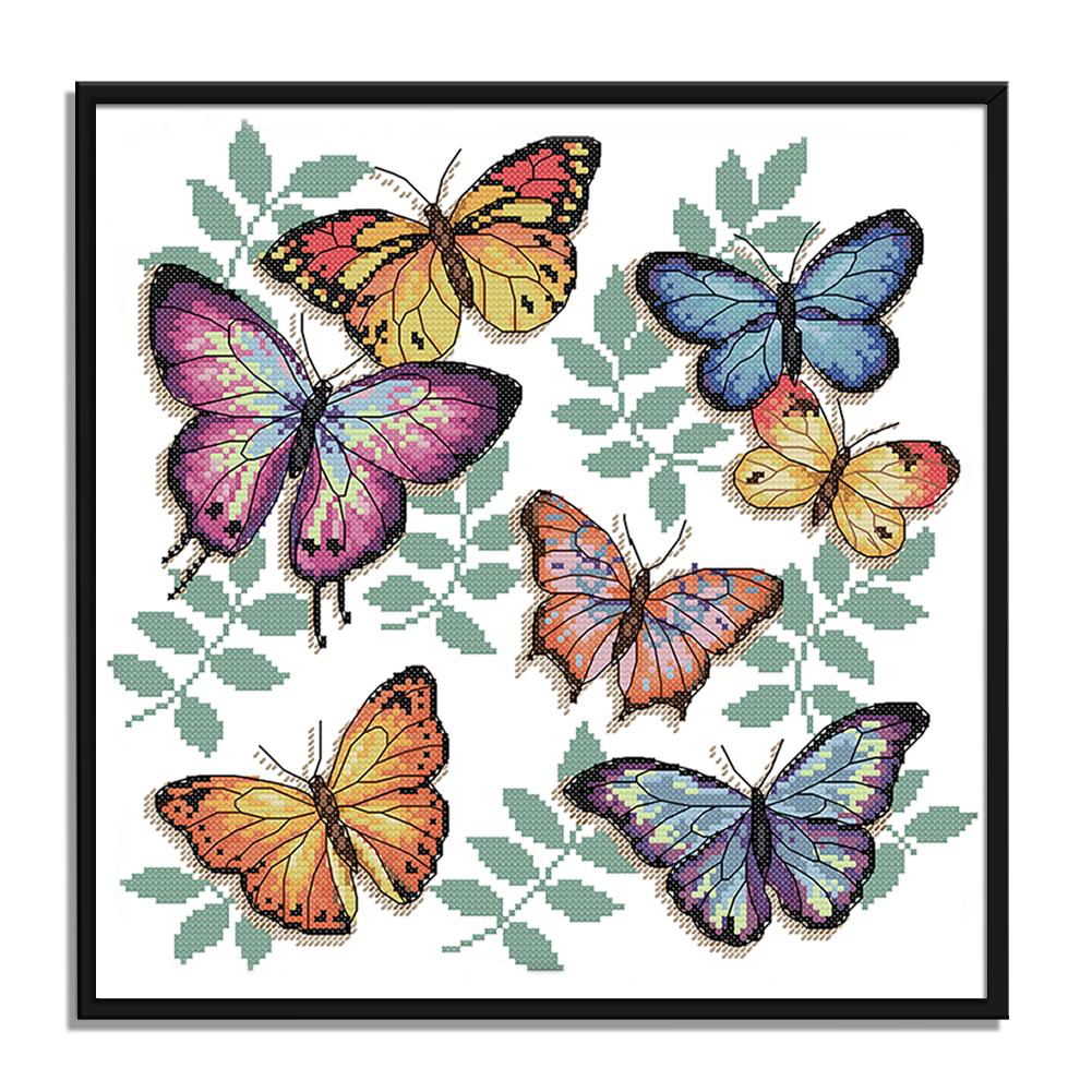 

Colorful butterfly - 14CT Stamped Cross Stitch - 34*33cm, 501 Original