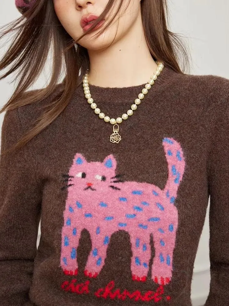 Brownm Cat Sweater