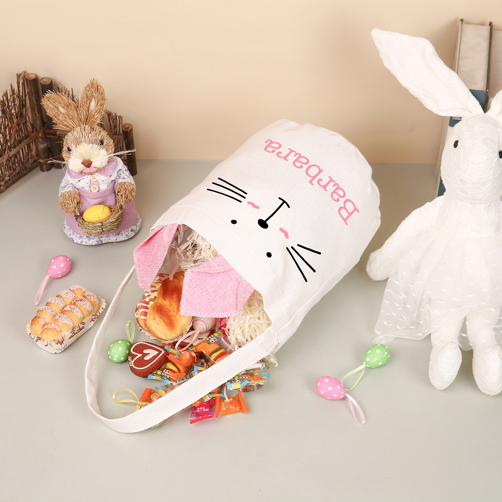 Sac de Pâques Lapin 1 Prénom Personnalisé