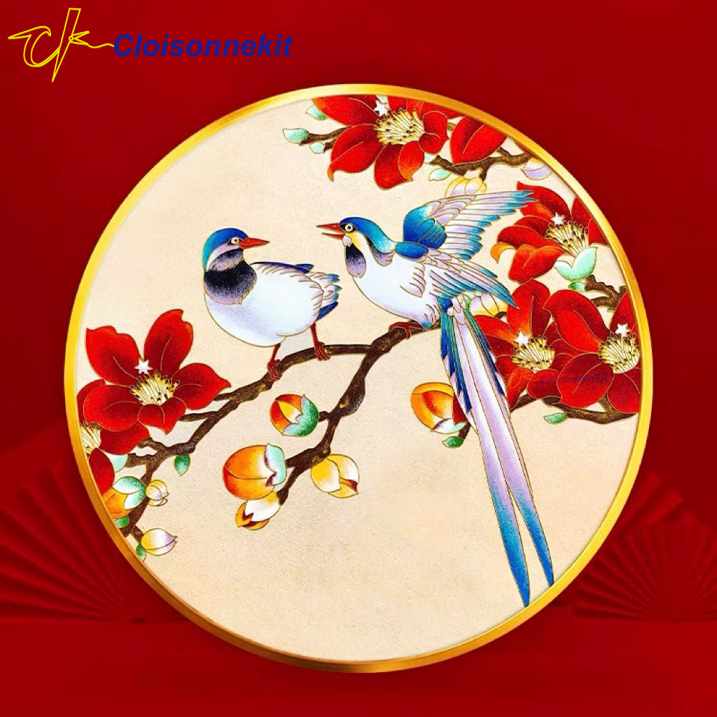 Tender Gaze on Plum Branches -Cloisonne Painting Art Kits - Cloisonnekit