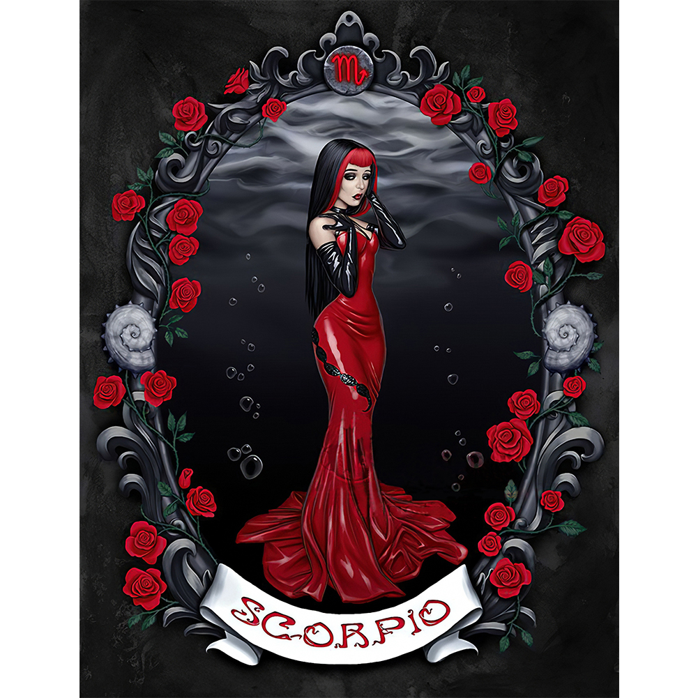 

30*40CM - Round Drill Diamond Painting - Gothic Freak Woman, 501 Original