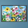 Fleurs Papillon-Perce Ronde Peinture Diamant-60 * 40CM (Grande Taille)