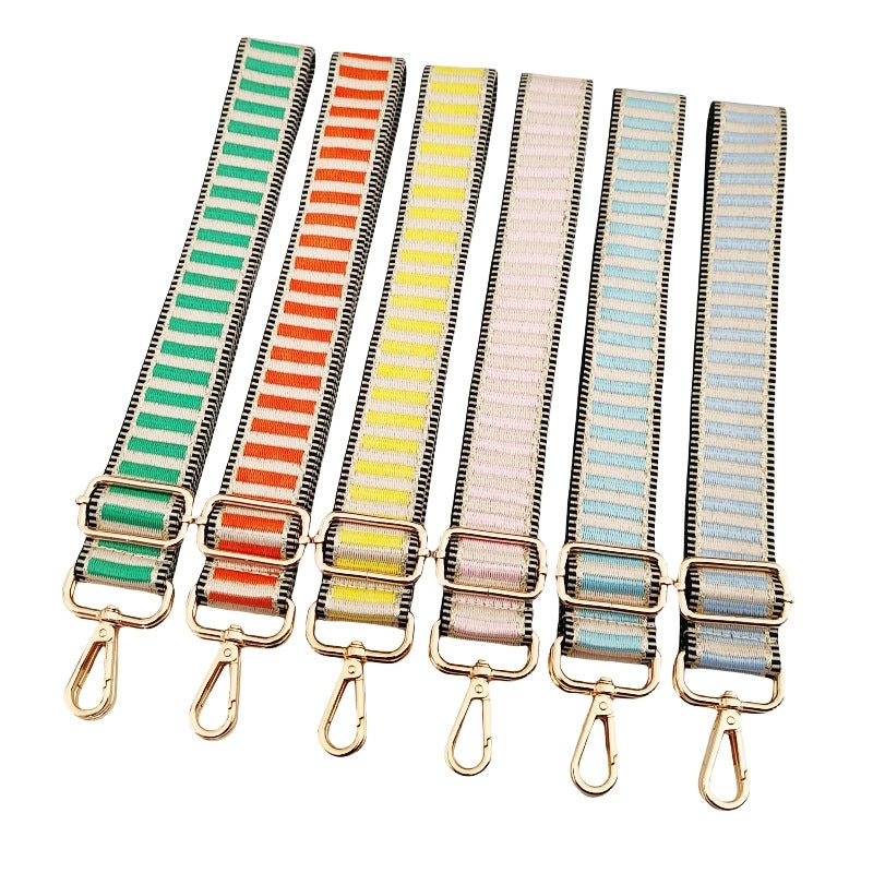 Polyester Cotton Color Block Bag Strap