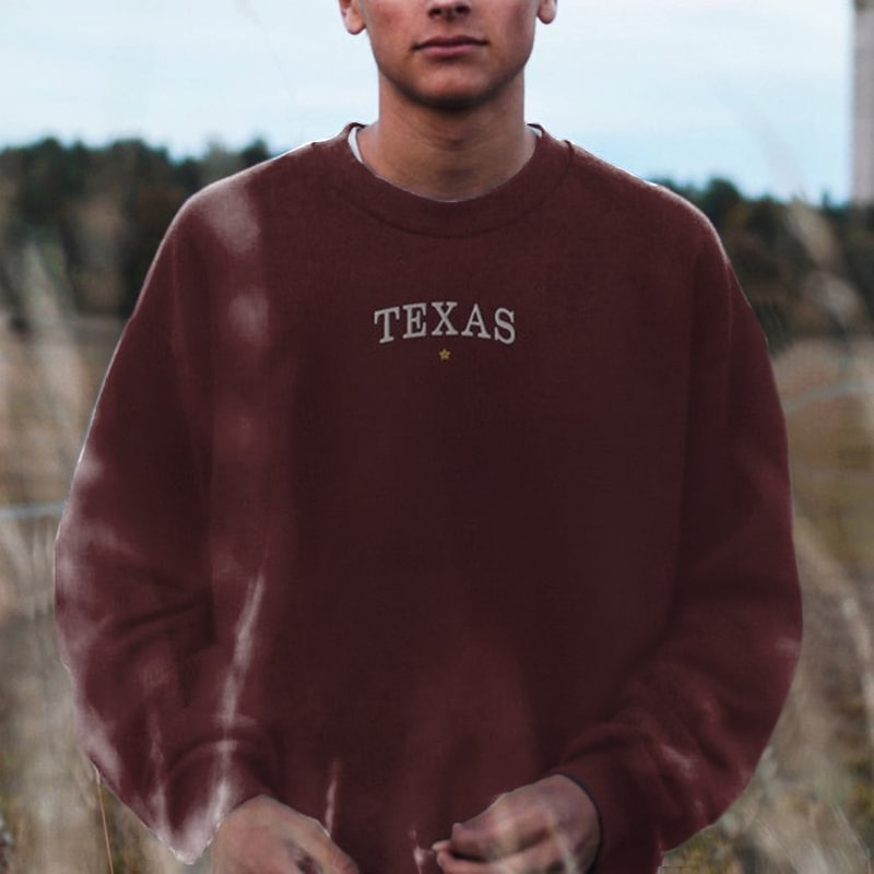 Men Vintage Fashion Texas Simple Casual Unisex Sweatshirt