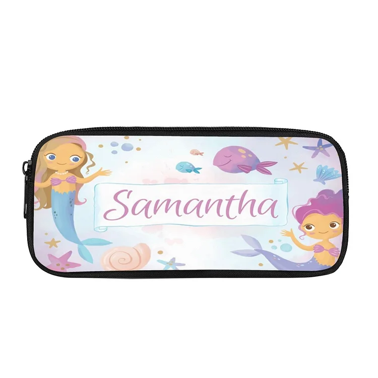 Personalized Mermaid Pencil Case, Customized Name Pen Case For Kids, Back To School Gift