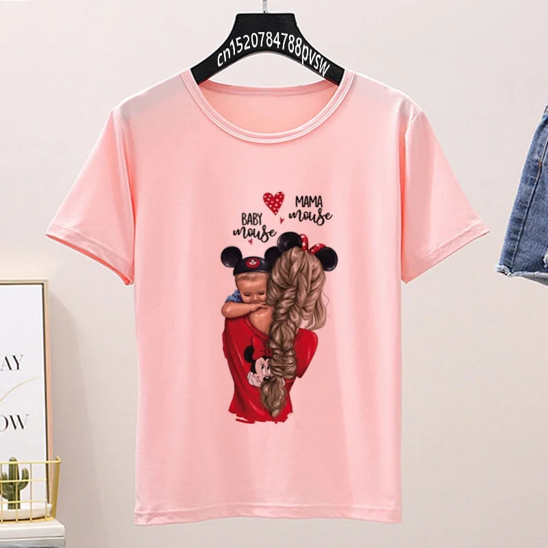 Family Matching Mam and Me Pink T-shirt Mother Daughter Tshirt Mommy And Me Shirt Set Vacation Shirt Set Mother's Day Drop Ship