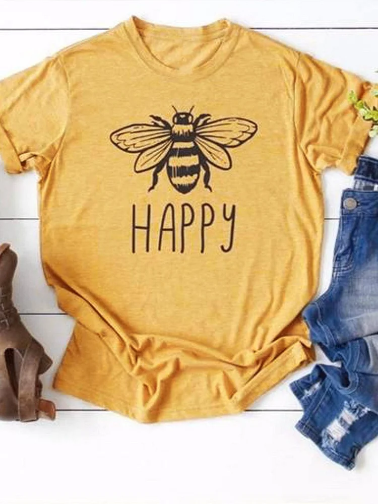 Bestdealfriday Bee Happy Tee