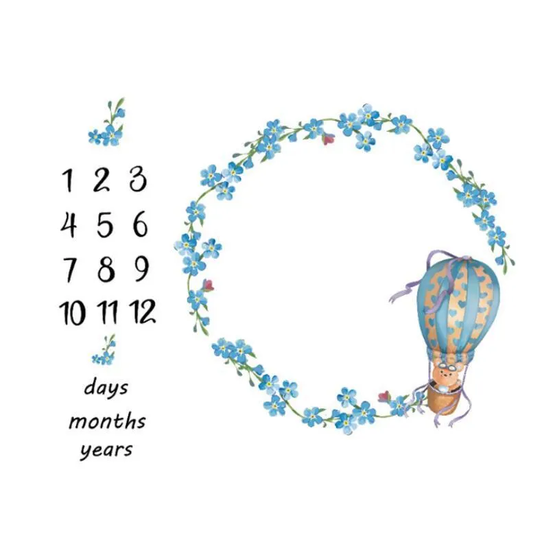 Newborn baby Monthly Growth Milestone Blanket photography props Background Cloth Commemorate Rug Mat baby accessories