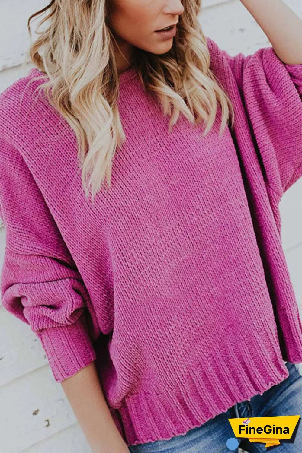 Loose Solid Bandage Sweater