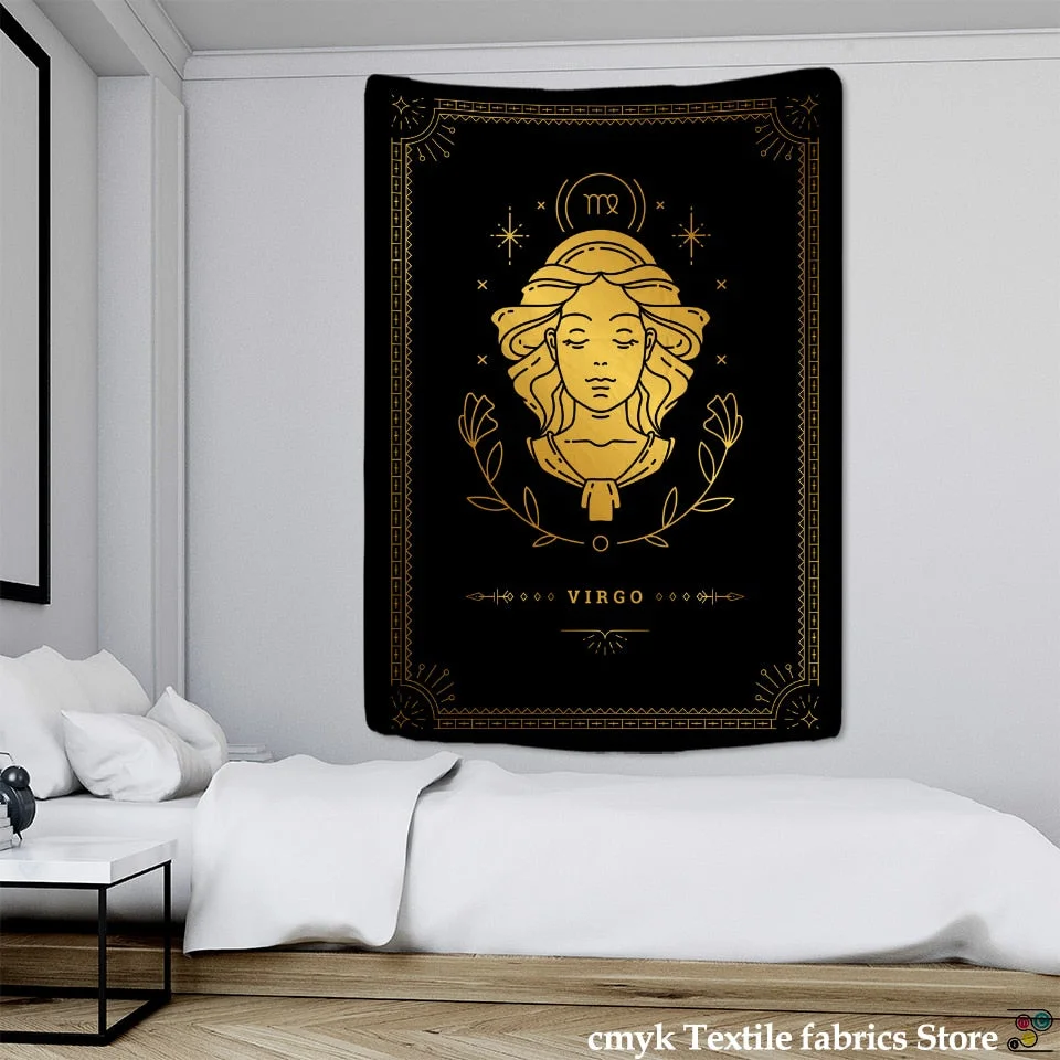 Constellation Tarot Tapestry Wall Hanging Mandala Psychedelic Hippie Witchcraft Divination Bohemian Home Decor