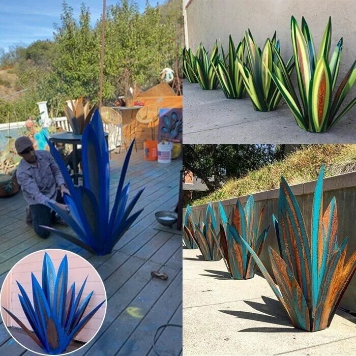 Blue Tequila,Rustic,Sculpture，Garden Art