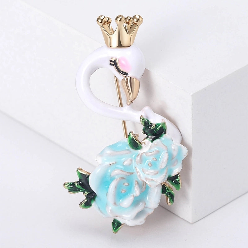 Elegant Cute Pin Swan Alloy Enamel Women’s Brooches