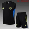 2025/2026 Manchester United Pre-Match Training Black Vest+Shorts Football1:1 Thai Quality