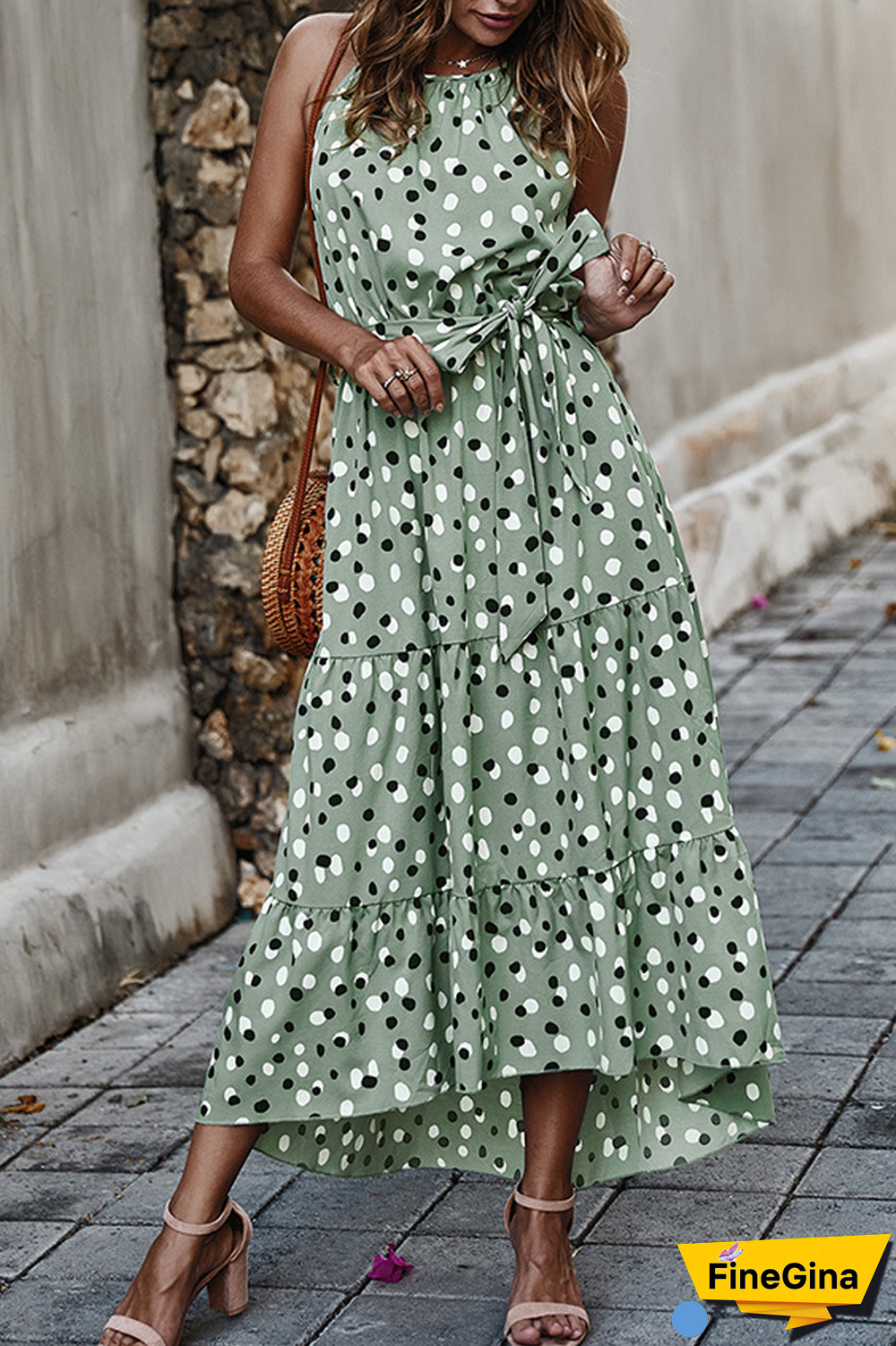 KarliDress Polka Dot Holiday Style Swing Dress P12715