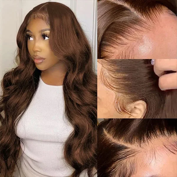 XSYWIG Light Brown Wig Body Wave Wig Colored Wigs Human Hair Wig