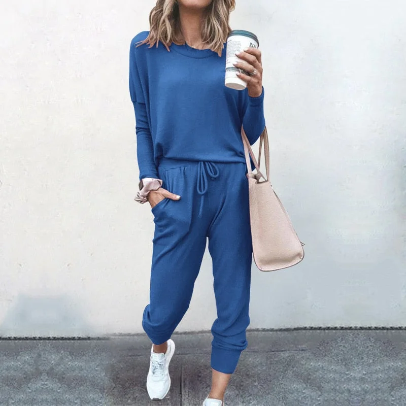 Tracksuit Women 2 Piece Set Loose Comfortable Simple Style Solid Color Long Sleeve Casual Suit Clothes 2020 top Spring Autumn
