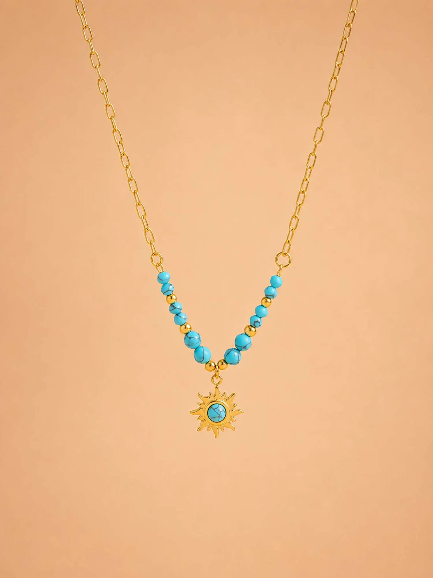 Bohemian Natural Stone Rhinestone Necklace