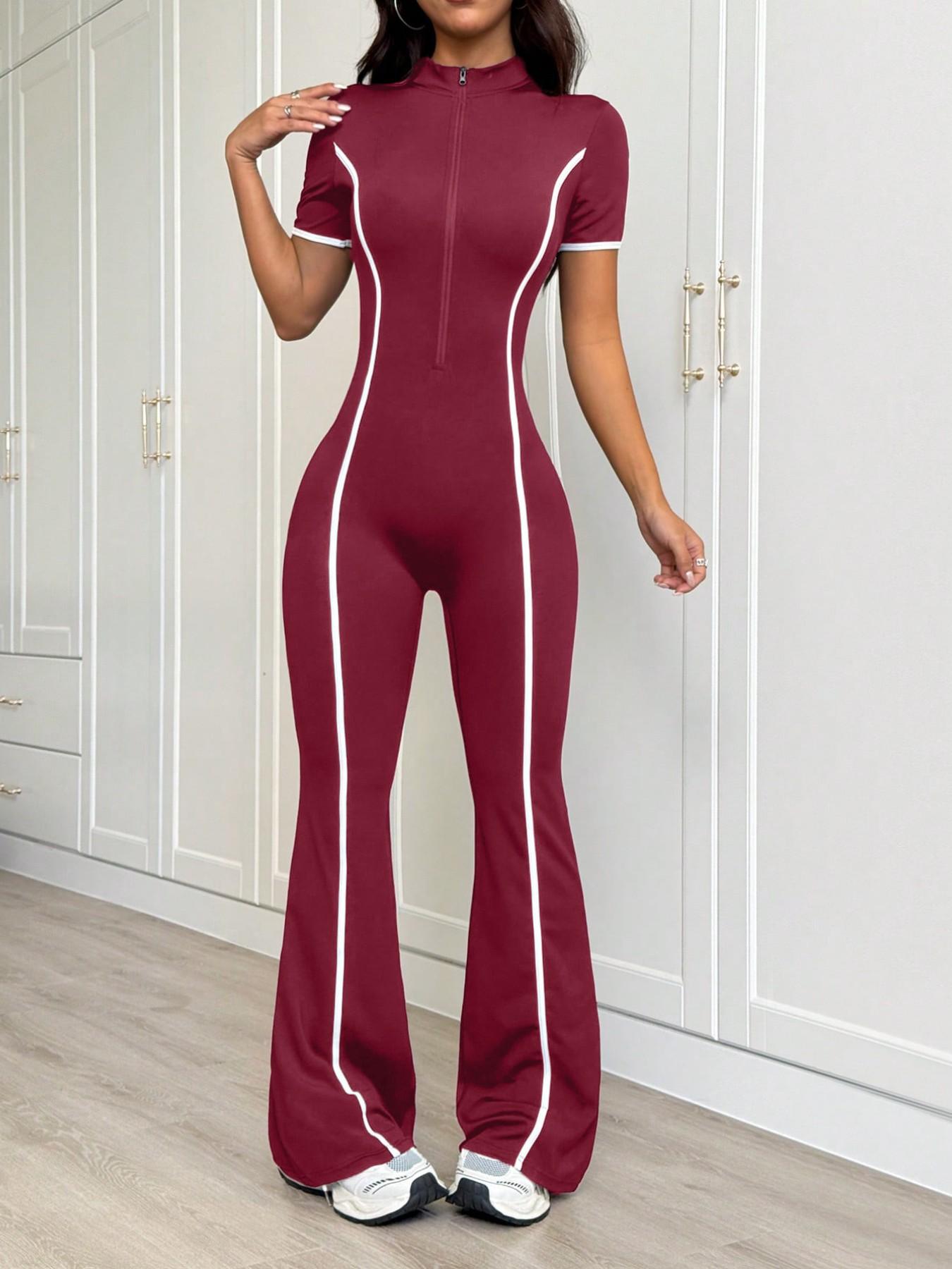 Women's Sporty Jumpsuit, Yoga Onesie, Workout Jumpsuit, Sporty Comfy Jumpsuit, Sports Jumpsuit, Comfortable & Stylish Activewear, Perfect for Gym & Casual Wear, All-Season Fashion, Sportswear Jumpsuits