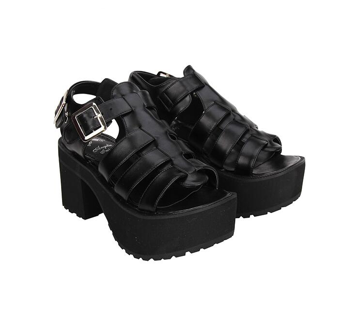 VCshoes Woman Mori Girl Lolita Cosplay Punk Shoes Lady High Heels Wedges Pumps Women Princess Dress Sandals
