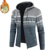 Men's Ethnic Knitted Full Zip Warm Hooded Sweater by Inlyline