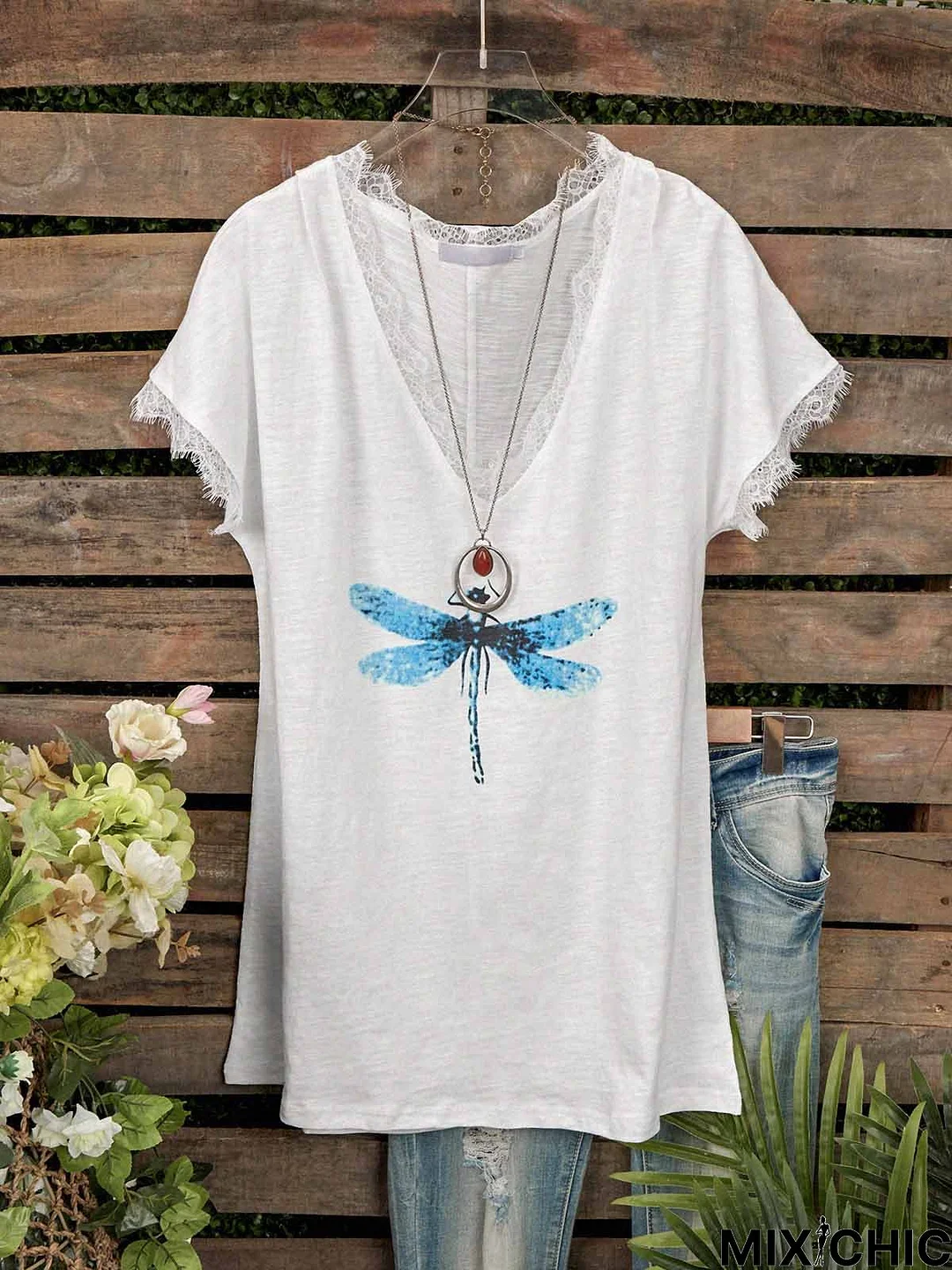 White Cotton Short Sleeve T-shirt