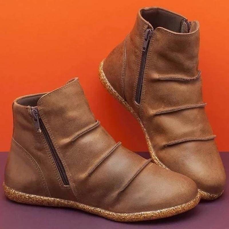 Round Toe Spring/Fall Flat Soft Boots - VSMEE