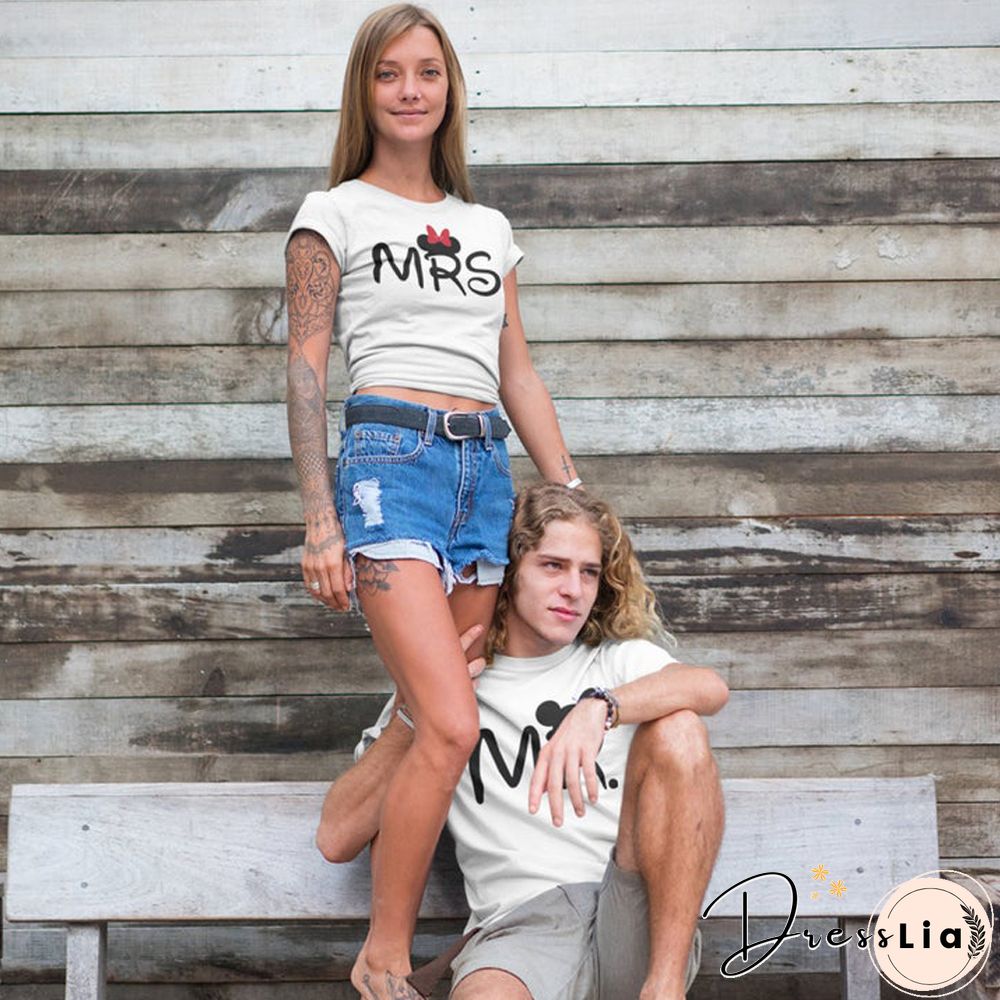 Mr And Mrs Matching Couples T-shirt Funny Unisex Newlywed Honeymoon Gift Tshirt Cute Women Graphic Valentine's Day Tee Shirt Top