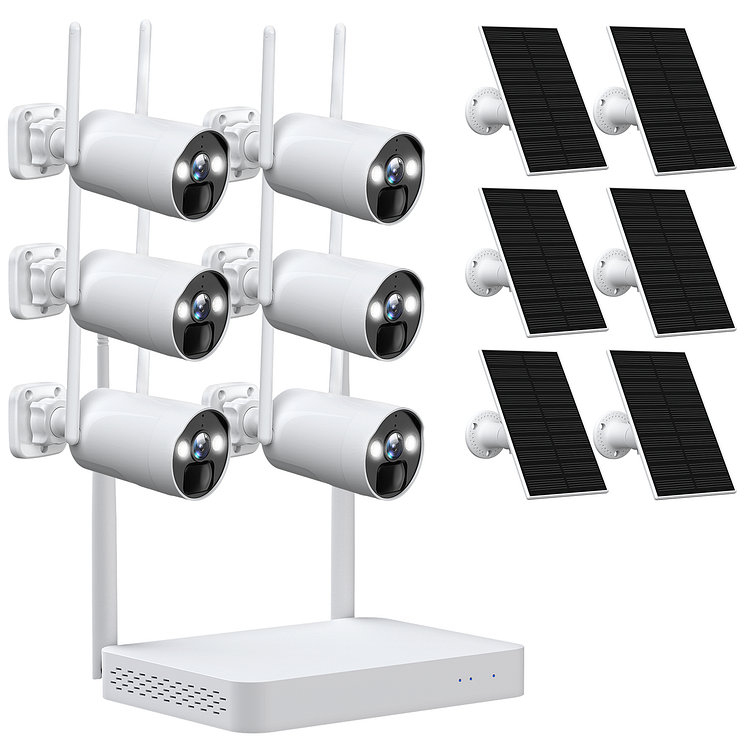 Campark SC17 6PCS 4MP 100% Wire-Free & NVR Solar Powered Security Camera System with 500GB HDD