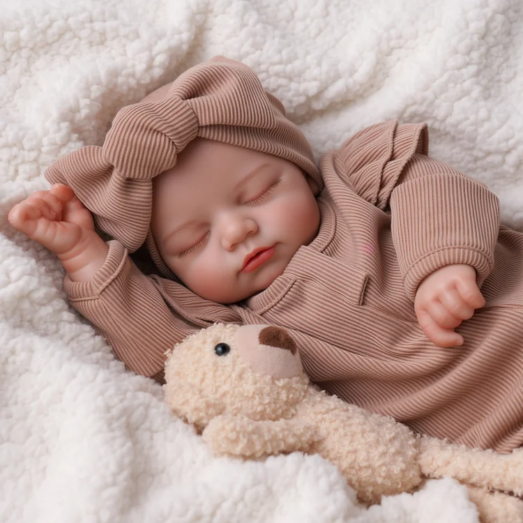 Babeside Sleeping Reborn Baby Peach 17" Newborn Girl Best Gift for Kid
