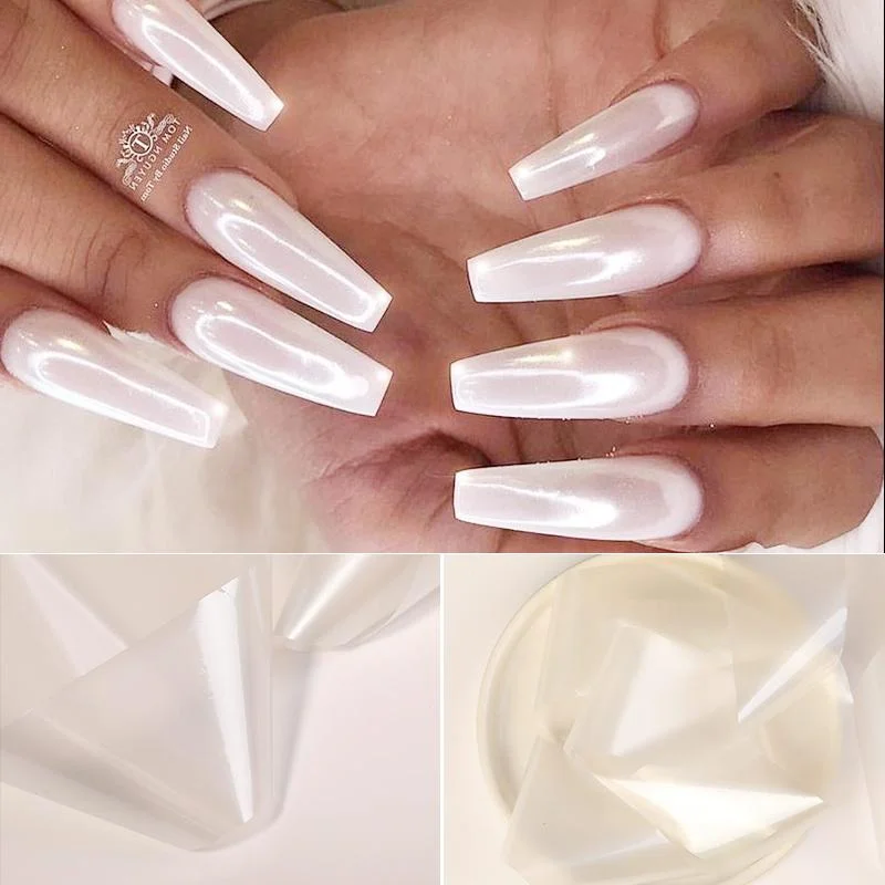 1 Roll iridescent Rose Gold Nail Foils Sticker Sparkly Sky Glitter Nail Art Transfer Stickers Paper DIY Tips Decoration