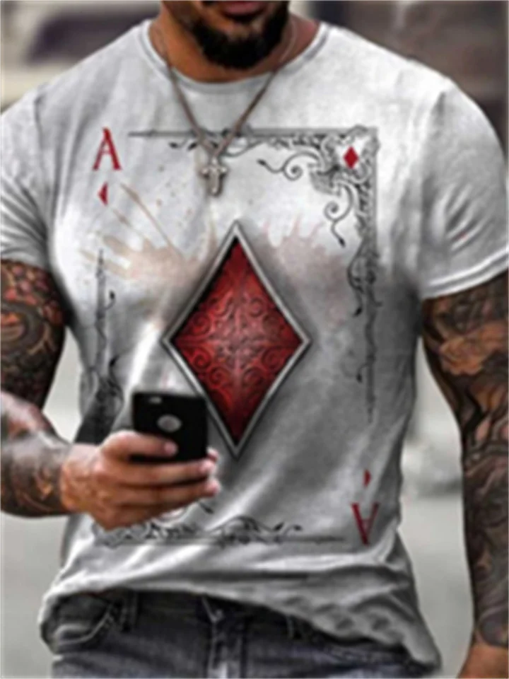 Summer Trend New Square A 3D Digital Printing Men's Sports Loose Short-sleeved T-shirt