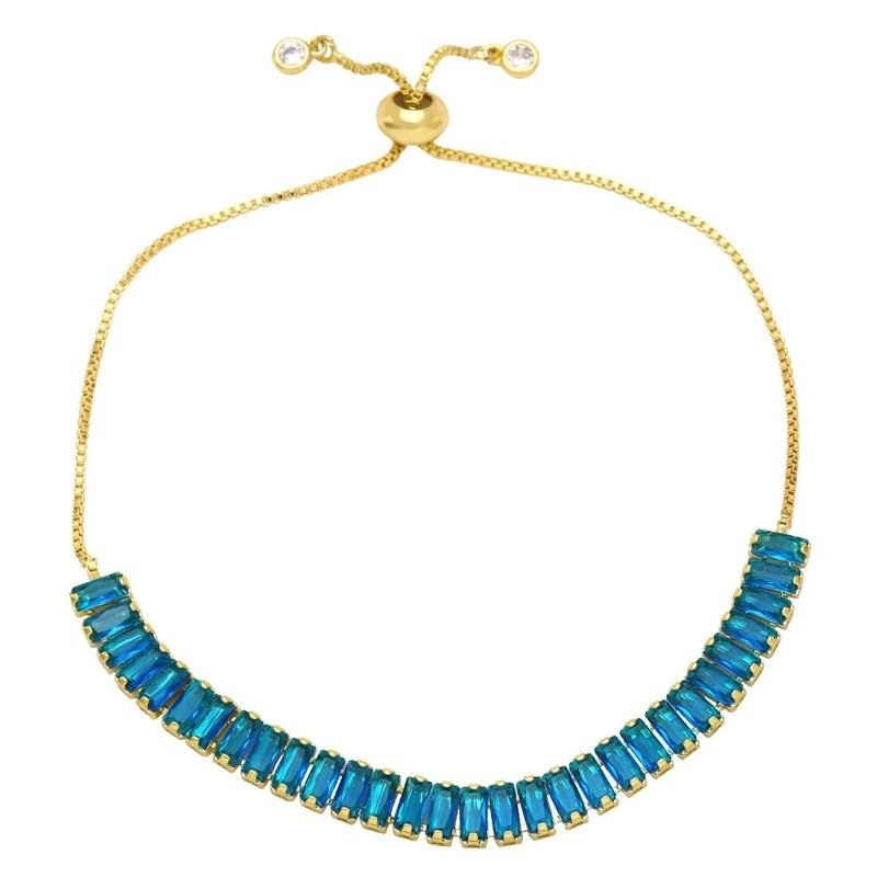 Fashion Simple Colorful Zircon Inlaid Copper Bracelet