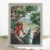 Girl With Back View-14CT Stamped Cross Stitch 29*37cm/11.42*14.57in tapestrymarket