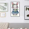 Rabbit And Calla Lily-14CT Stamped Cross Stitch 15*27cm/5.91*10.63in