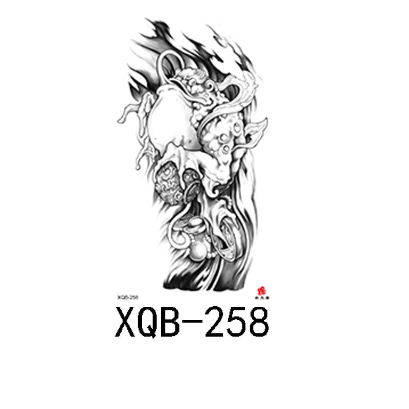 Small Full Arm Waterproof Tattoo Sticker Half Arm Arm Painted Flower Animal Arm Lasting European and American Tattoo Sticker