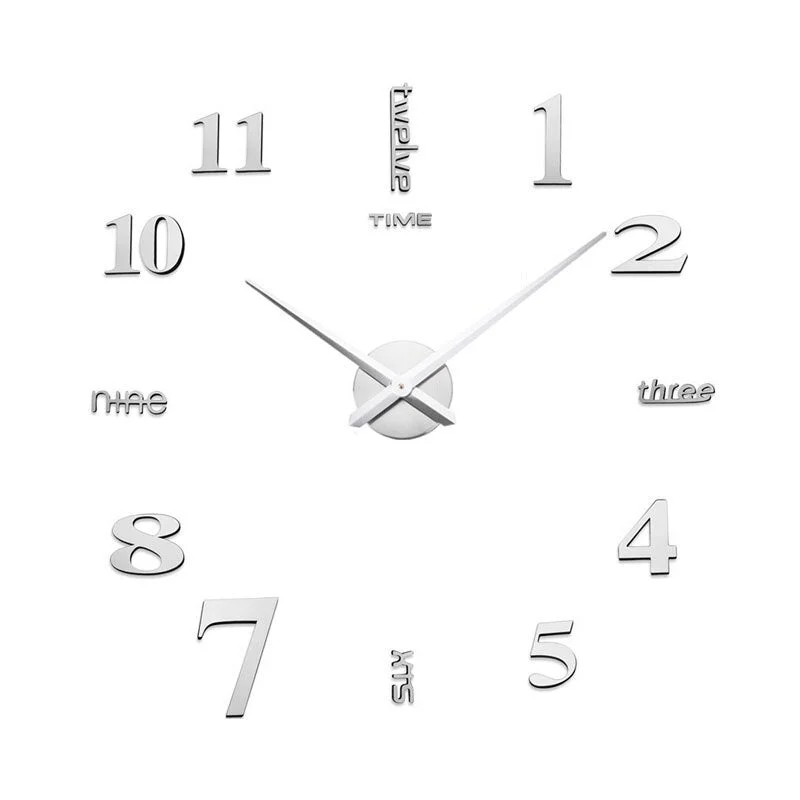 Roman Numerals Wall Clock Acrylic Material Self-adhesive Modern Home Decor 3D DIY Digital Wall Clocks Stickers Living Room