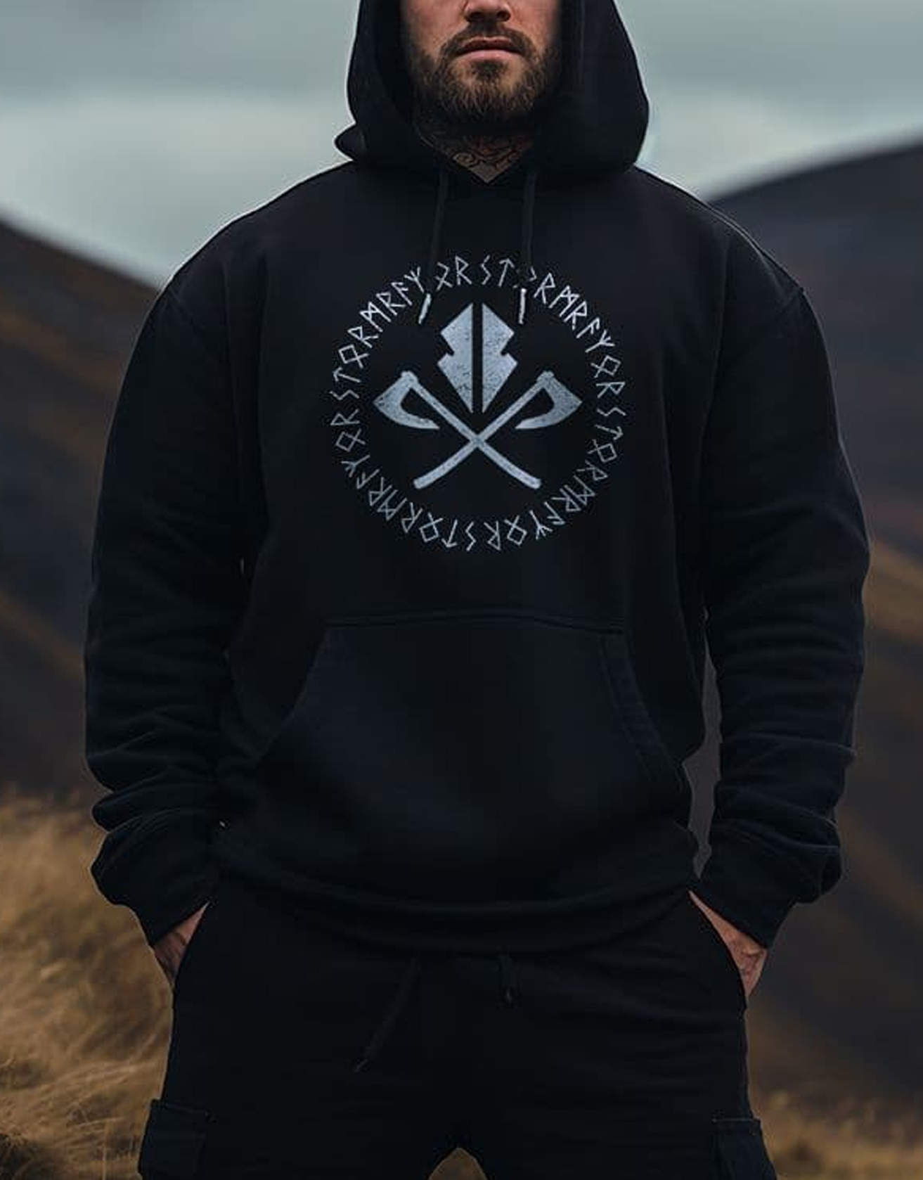 Sons Of The Vikings Black Hoodie / TECHWEAR CLUB / Techwear