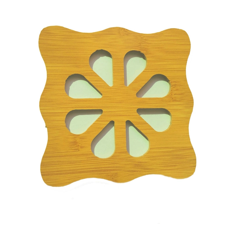 Home Wooden Cartoon Heat Insulation Mat Dining Table Mat Non-slip Pot Mat Creative Cute Cushion Tea Mat Bowl Mat Coaster