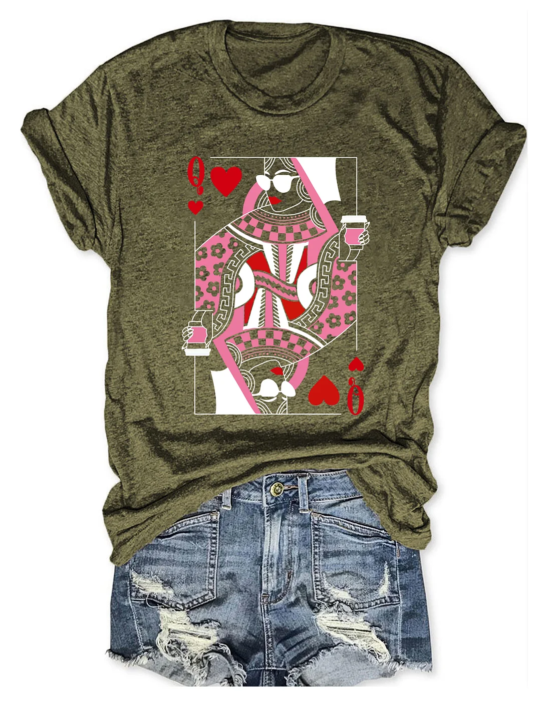 Queen Of Hearts Coffee Lover T-shirt